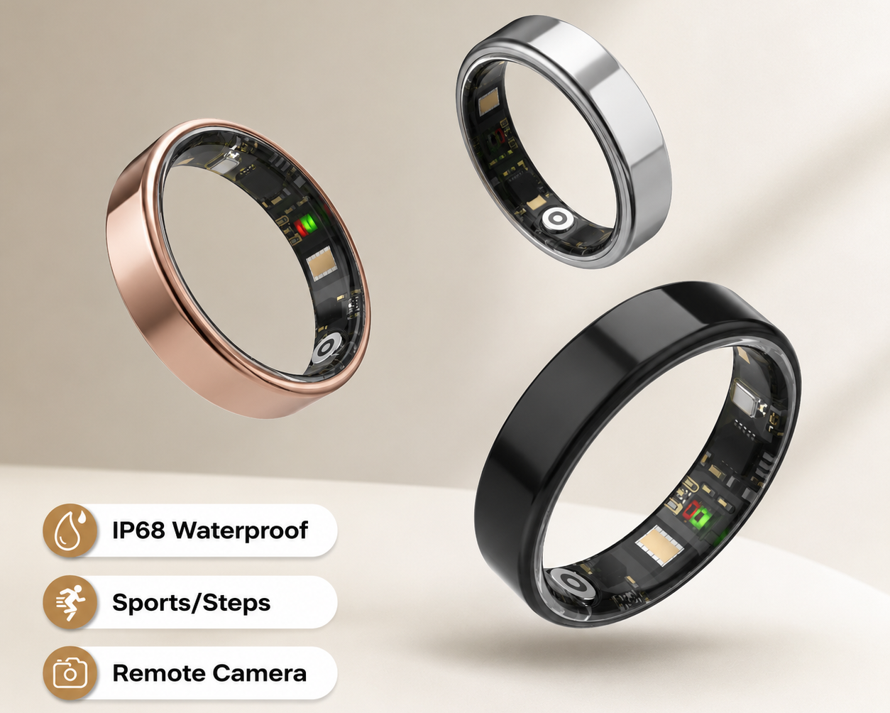 Smart Health Ring – Heart Rate, Sleep & Fitness Tracker (5ATM Waterproof)